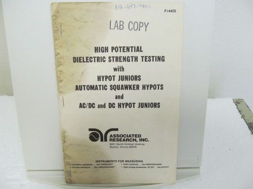 Associated Research High Potential Diellectric Strength Testing w/Hypot Jrs Manu