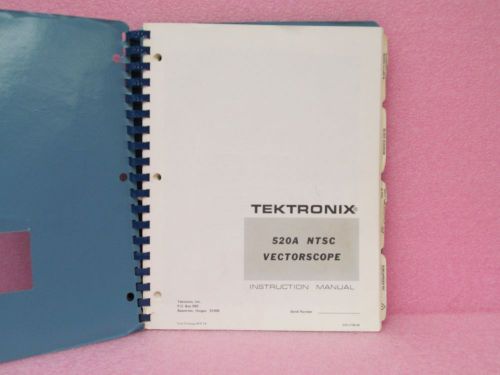 Tektronix 520A NTSC Vectorscope Instruction Manual w/schematics (4/74)