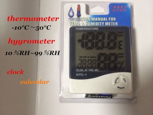 New electron thermometer and hygrometer electronic alarm clock big lcd display for sale