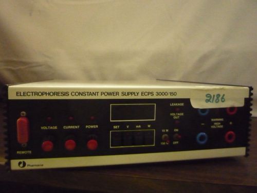 Pharmacia ecps3000/150- electrophoresis constant power supply (item # 2186) for sale
