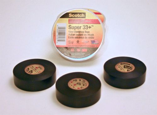 Three rolls of 3m electrical tape - made in usa - scotch vinyl super 33+ 3m 6133 for sale