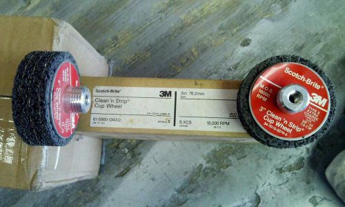 3m scotchbrite clean &#034;n&#034; strip cup wheel box of 5 for sale