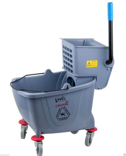 36 Quart Commercial Wet Mop Bucket Wringer Combo Gray Janitorial