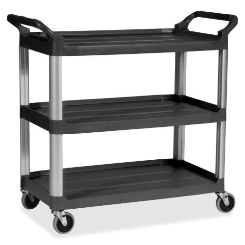 Rubbermaid 3-Shelf Mobile Utility Cart - 300 lb - 40.6&#034; x 20&#034; x 37.8&#034; - Black
