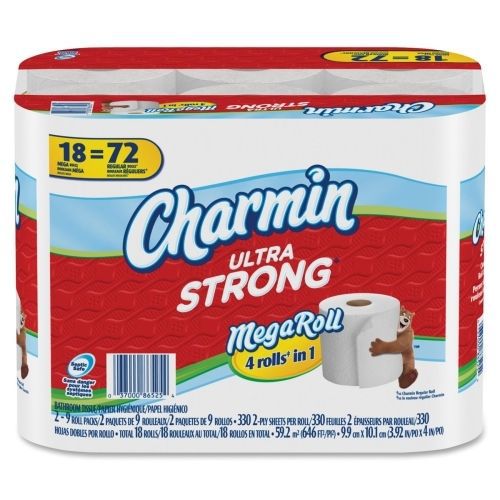 Charmin Ultra Strong Bathroom Tissue - 2 Ply - 330 Sheet - 18 Rolls- White