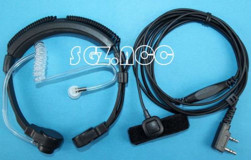 2 pin ptt throat mic earpiece headset for kenwood tyt hyt baofeng uv5r 888s hot for sale