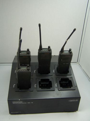 Lot of (4) Kenwood TK-350 UHF FM Transceivers w/ 6 Gang Charger