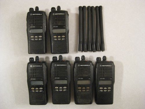 Lot of 6 motorola ht1250 model aah25kdf9aa5an handie-talkie radios 136-174 mhz for sale