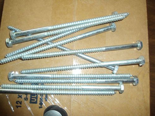 50Ct 1/4 Inch x 6 Inch Zinc-Plated Steel Hex-Head Lag Screws with washers