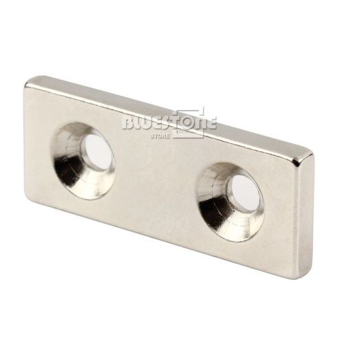 N50 super strong block  magnet 50*20*5mm 2 countersunk holes 5mm rare earth neo for sale