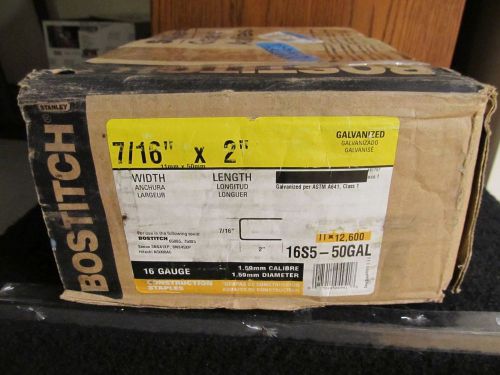 Bostitch 16s5-50gal 16-gauge 7/16 in. x 2 in. construction staples (13,200-pack) for sale