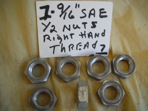7     9/16&#034;   S.A. E. 1/2  Nuts  Right Hand Thread