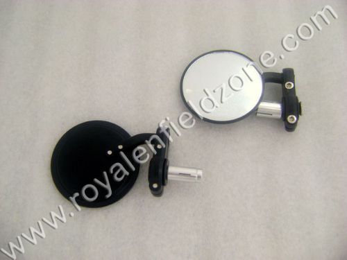 Black bar end motorbike mirrors suitable for classic royal enfield motorcycles u for sale