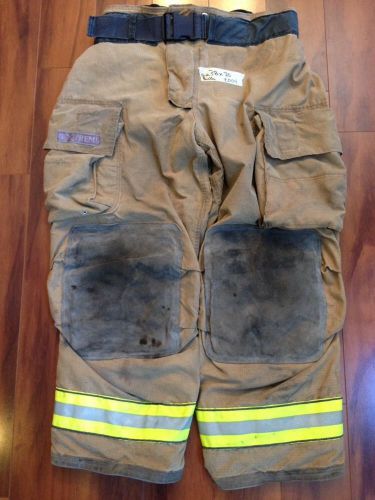 Firefighter pbi gold bunker/turn out gear globe g extreme used 38w x 30l 2004 for sale