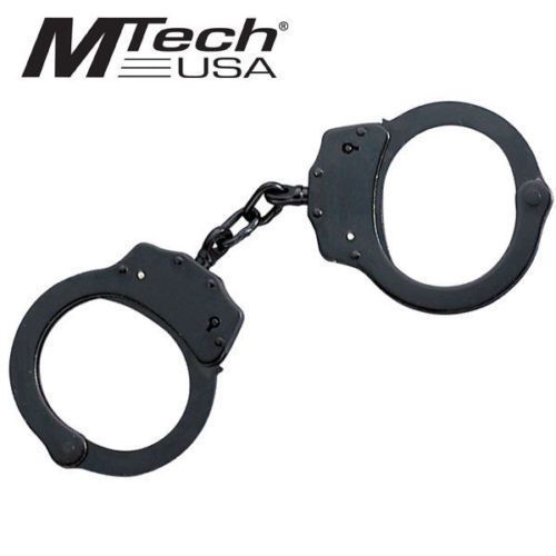 M Tech USA Law Enforcement Self Defense Security Black HandCuffs..w/2 Keys