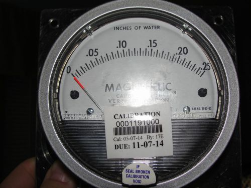 Dwyer 2000-00 Magnehelic 0-0.25&#034; w.c. Pressure Gauge Used Magnahelic gage