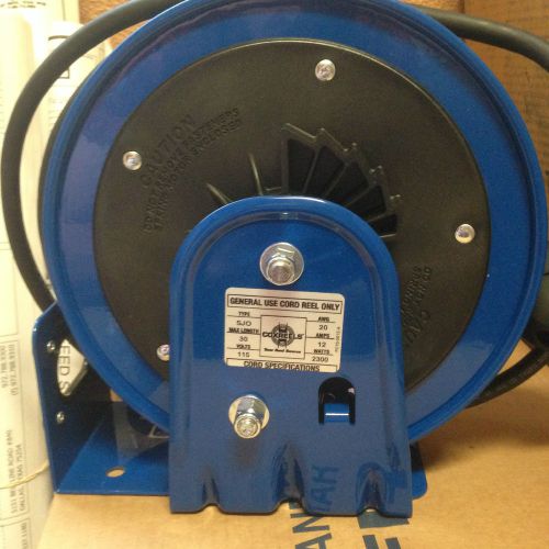 &#034;new&#034; coxreels pc10-3012-a power cord reel 30&#039;-12 ga cord single receptacle for sale