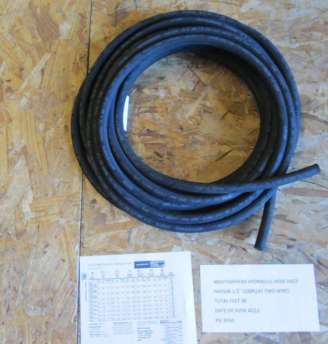 WEATHERHEAD HYDRAULIC HOSE H42506 100R2AT TWO WIRE 1/2&#034; 41 FEET 4050 PSI