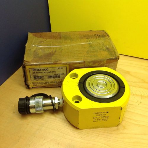 Enerpac rsm-500, hydraulic cylinder low pro, steel, 50 ton .63&#034; stroke usa made! for sale