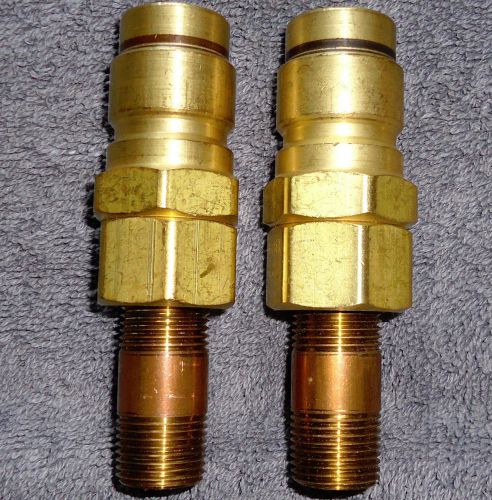 Hansen Quick-Connecting Self-Sealing Couplings  1/2   M/F NPT on Plug Pair-2 Genuine