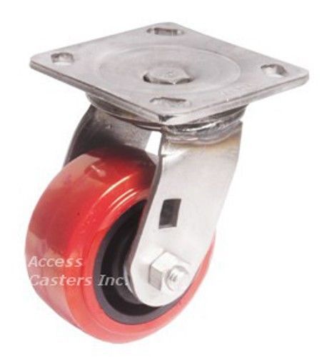 4pssps 4&#034; x 2&#034; stainless steel swivel caster polyurethane wheel, 660 lb capacity for sale
