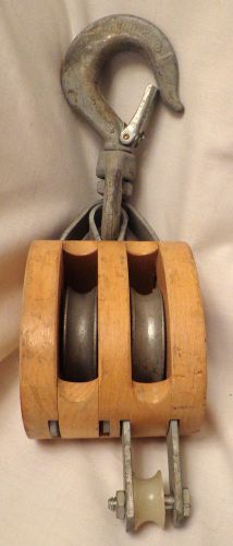 Campbell  Steel Wheel Wooden Block  Pulley USA Made