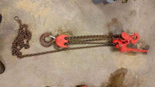 Columbus mckinnon cm 6 ton x 20&#039; lever ratchet chain hoist in good condition for sale