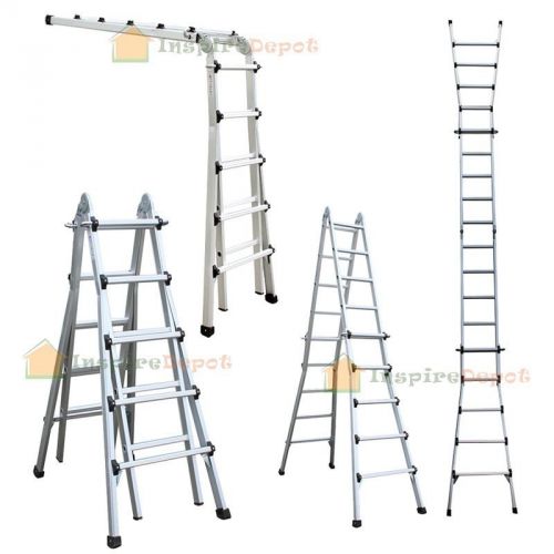 22ft Telescoping Multi Ladder Dual Funt Telescopic Professional Heavy Duty ANSI
