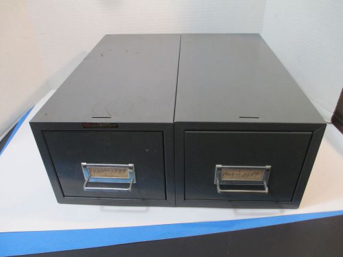 Vtg asco steelmaster 2 drawers stacking metal file card storage steel cabinet for sale