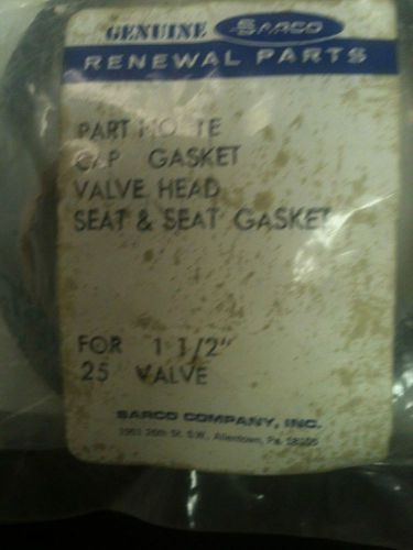 SARCO NO 1E CAP GASKET VALVE HEAD SEAT &amp; SEAT GASKET