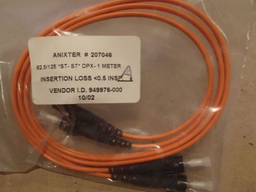 Anixter #207046 2-fiber jumper 3.3ft / 1m 62.5 micron multimode st-st for sale