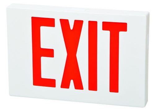 Morris Products LED Exit Sign in Red LED and White Housing with Battery Backup