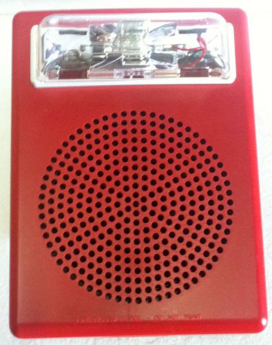 Cooper wheelock e50-24mcw-fr 24vdc red speaker strobe wall mount for sale