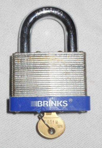Vintage brinks 60 mm keyed padlock hardened heavy duty general use 2&#034;x3.5&#034; for sale