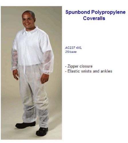 HIGH FIVE Spunbond Polypropylene Coveralls 4X-LARGE - 25-Pack