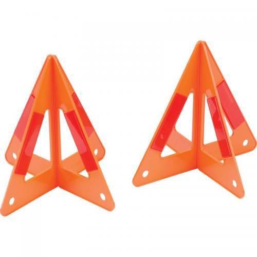 Maxam; 2pc Set of 3-D Roadside Hazard Triangles Fold Flat For Storage 10x9x10
