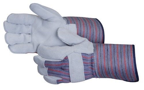 LP140 - 12 Pair 3264SQ Size Large, Leather palm rubberized Cuff  Work Gloves