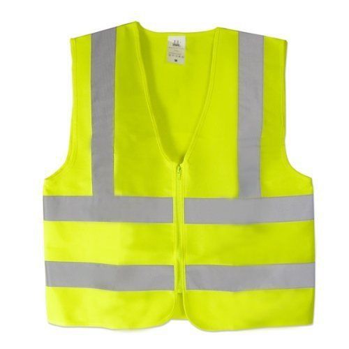 Neiko neon green fluorescent safety vest w/ zipper - medium for sale