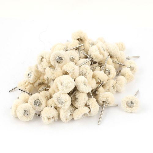 3mm shank 25mm diameter beige soft wool polishing brushes wheel 100 pcs for sale
