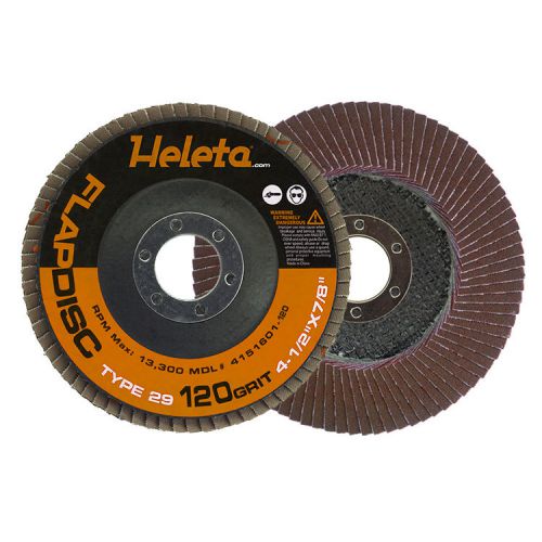 10pk Flap Discs 4.5&#034; x 7/8&#034; -120 Grit (A/O-Type29)