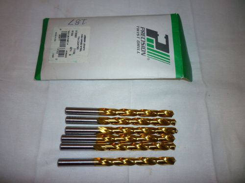 (187 new precision twist drill high speed steel jobber length tin coated 01332 for sale