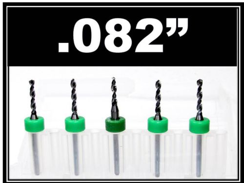.081&#034; - #45 - 1/8&#034; Shank  Carbide Drill Bits  FIVE Pcs CNC Dremel Model Hobby