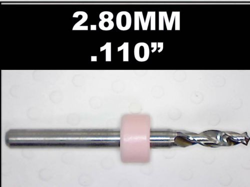 .110&#034; - 2.80mm  carbide drill bit - new one piece - cnc dremel pcb  hobby models for sale