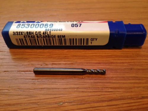 Atrax end mill drill bit part# 8530069 3/32x1/8 sh c/c 4-flute s/ carbide sem us for sale