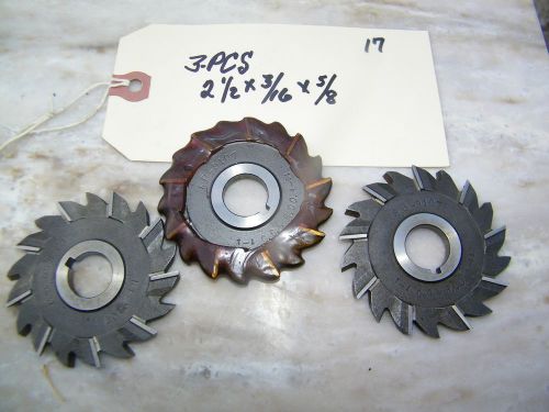 3-PCS - C.L. &amp; R,.CO.USA - STAG.STRAIGHT SD MILLING CUTTERS - 2 1/2 X 3/16 X 5/8