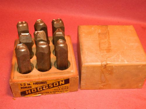 Hoggson 1-2 inch Figures Roman Steel Stamps Machinist Tool