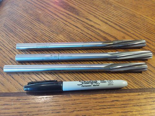 Reamer,  6 spiral flute, 1/2&#034; dia., 2&#034; cut,  8&#034; long, used , lot of 3