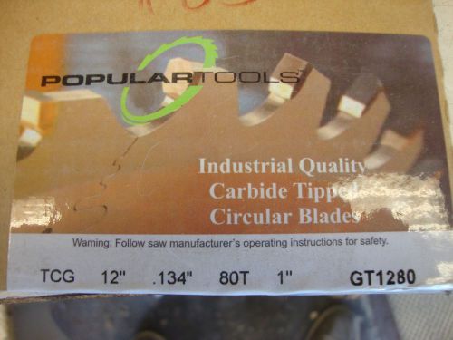 General purpose saw blade 12&#034; 80 tooth tcg popular tools - gt1280 1&#034; bore for sale