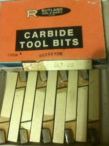 (10) Rutland Carbide Tip Tool Bits BL7 C6 7/16&#034; x 7/16&#034; x 3&#034;