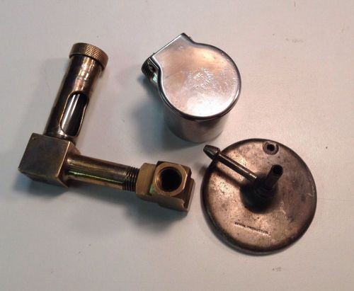 Gits bros mfg co chicago oil cup brass fitting w/site glass dental cap misc. lot for sale